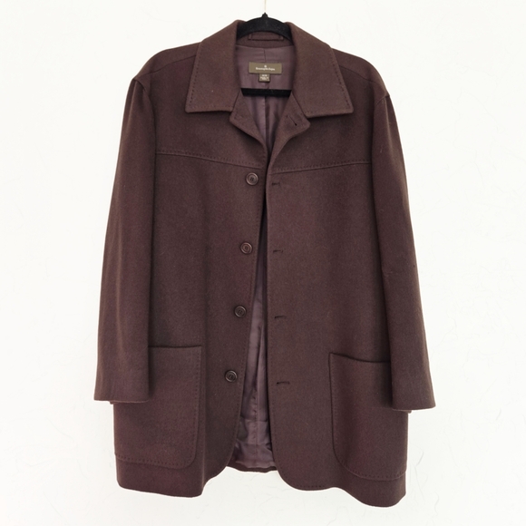 Ermenegildo Zegna Cashmere Chocolate Brown Button Up Coat XL